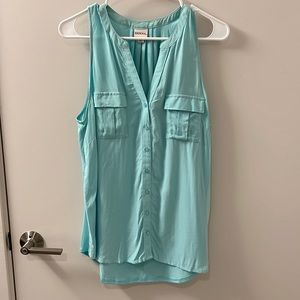 Blue Sleeveless Blouse